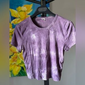 Aritzia Sunday best purple tie dye ribbed tee S